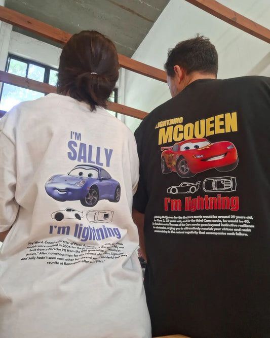 2 Pack:  McQueen Sally Black & White Couple Tshirt